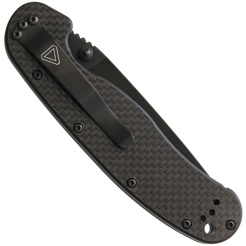 Ontario 8887CF RAT 1 Black Drop Point Linerlock Folding Pocket Knife 2 Ontario 8887CF RAT 1 Black Drop Point Linerlock Folding Pocket Knife - Image 2
