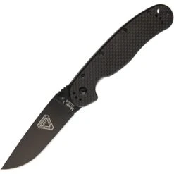 Ontario 8887CF RAT 1 Black Drop Point Linerlock Folding Pocket Knife