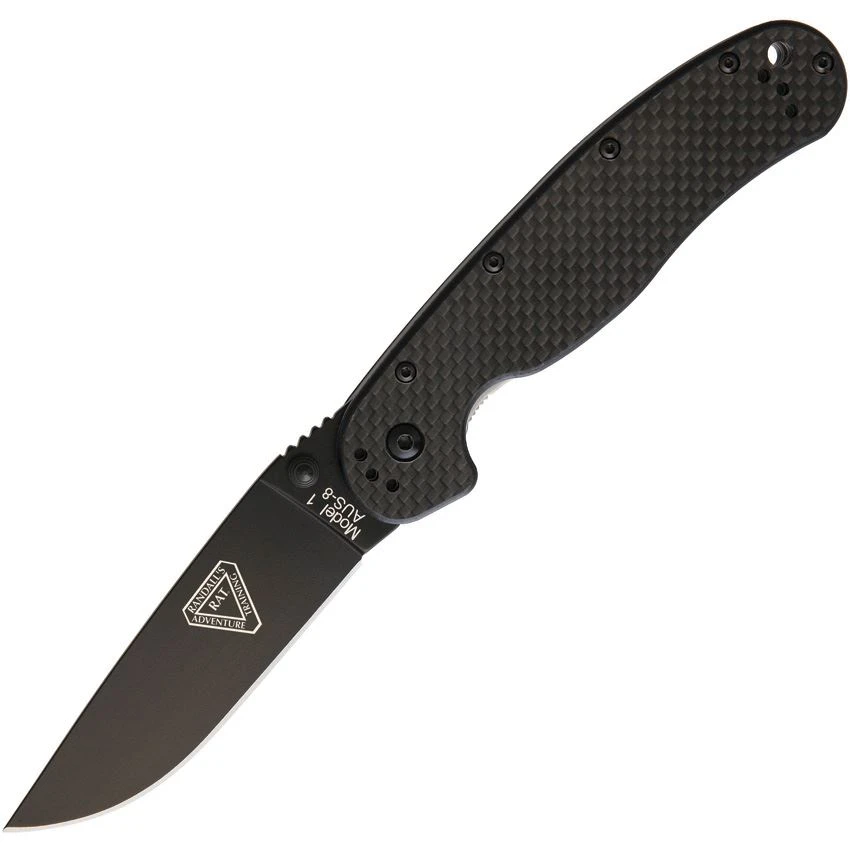 Ontario 8887CF RAT 1 Black Drop Point Linerlock Folding Pocket Knife 1 Ontario 8887CF RAT 1 Black Drop Point Linerlock Folding Pocket Knife