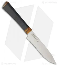 Ontario Agilite Utility Kitchen Knife Black Kraton (5" Satin Serrated) 2545
