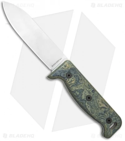 Ontario Black Bird Fixed Blade Knife Green Micarta W/ Leather Sheath (5" Satin) 1 Ontario Black Bird Fixed Blade Knife Green Micarta W/ Leather Sheath (5" Satin)