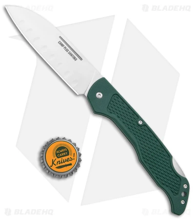 Ontario Camp Plus Santoku Folder Knife Green GFN (4.25" Satin) 4305 4 Ontario Camp Plus Santoku Folder Knife Green GFN (4.25" Satin) 4305 - Image 4