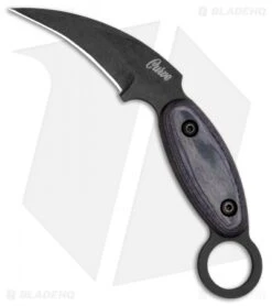Ontario Curve Karambit Fixed Blade Knife Lam. Hardwood (3.8" Black) 8701 OKC