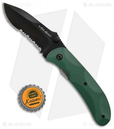 Ontario Joe Pardue Utilitac Liner Lock Knife Green Zytel (3.1" Black Serr) 4 Ontario Joe Pardue Utilitac Liner Lock Knife Green Zytel (3.1" Black Serr) - Image 4