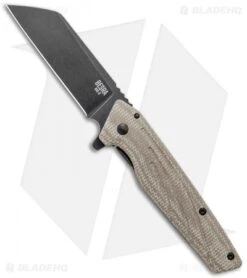 Ontario Knife Company Besra Frame Lock Knife Tan Micarta (3" Black SW)