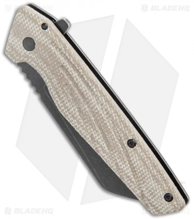 Ontario Knife Company Besra Frame Lock Knife Tan Micarta (3" Black SW) 2 Ontario Knife Company Besra Frame Lock Knife Tan Micarta (3" Black SW) - Image 2