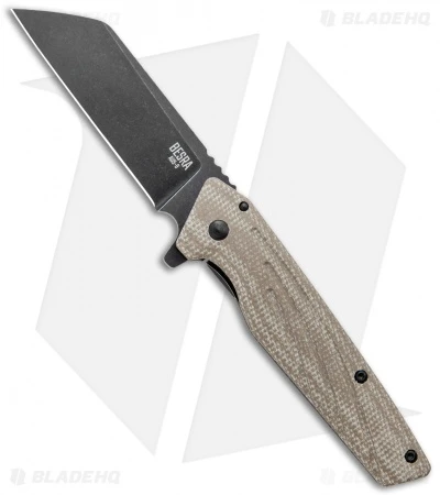 Ontario Knife Company Besra Frame Lock Knife Tan Micarta (3" Black SW) 1 Ontario Knife Company Besra Frame Lock Knife Tan Micarta (3" Black SW)