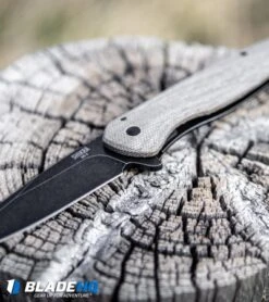 Ontario Knife Company Shikra Frame Lock Knife Tan Micarta (3.25" BSW) 13 Ontario Knife Company Shikra Frame Lock Knife Tan Micarta (3.25" BSW) -Blade HQ Ontario Knife Company Shikra Frame Lock Knife Tan Micarta BSW BHQ 107887 kp fence close web