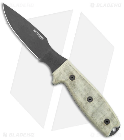 Ontario OKC RAT-3 Caper Fixed Blade Knife Tan Micarta (3" Black) 8663 1 Ontario OKC RAT-3 Caper Fixed Blade Knife Tan Micarta (3" Black) 8663