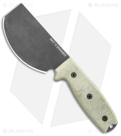 Ontario OKC RAT-3 Skinner Fixed Blade Knife Tan Micarta (3.75" Black) 8661 1 Ontario OKC RAT-3 Skinner Fixed Blade Knife Tan Micarta (3.75" Black) 8661