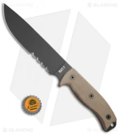 Ontario OKC RAT-7 Fixed Blade Knife (7" Black Serr) 7 Ontario OKC RAT-7 Fixed Blade Knife (7" Black Serr) -Blade HQ Ontario OKC Rat 7 Black Serr BHQ 16848 jr bottlecap