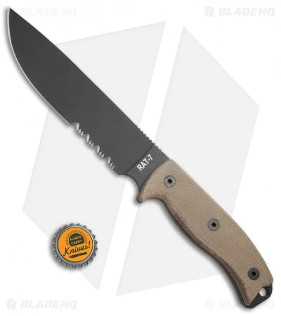 Ontario OKC RAT-7 Fixed Blade Knife (7" Black Serr) 4 Ontario OKC RAT-7 Fixed Blade Knife (7" Black Serr) - Image 4