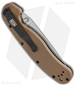 Ontario RAT Model 1 Liner Lock Knife Coyote Brown (3.6" D2 Satin) 8867CB 5 Ontario RAT Model 1 Liner Lock Knife Coyote Brown (3.6" D2 Satin) 8867CB -Blade HQ Ontario RAT 1 Coyote Brown ON8867CB BHQ 50520 jr side