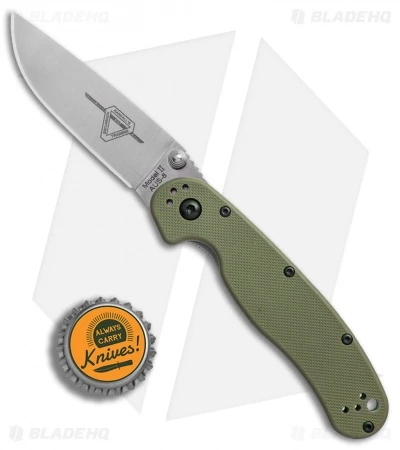Ontario RAT Model 2 Liner Lock Knife OD Green Nylon (3" Satin AUS-8) 8860OD 4 Ontario RAT Model 2 Liner Lock Knife OD Green Nylon (3" Satin AUS-8) 8860OD - Image 4