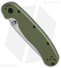 Ontario RAT Model 2 Liner Lock Knife OD Green Nylon (3" Satin AUS-8) 8860OD 6 Ontario RAT Model 2 Liner Lock Knife OD Green Nylon (3" Satin AUS-8) 8860OD -Blade HQ Ontario RAT 2 OD green satin BHQ 59352 er spine