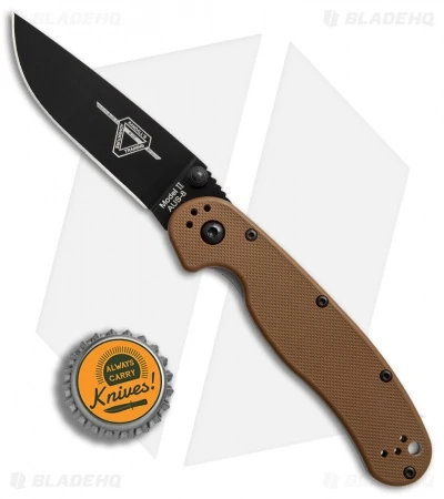Ontario RAT Model 2 Liner Lock Knife Coyote Brown Nylon (3" Black) 8861CB 4 Ontario RAT Model 2 Liner Lock Knife Coyote Brown Nylon (3" Black) 8861CB - Image 4