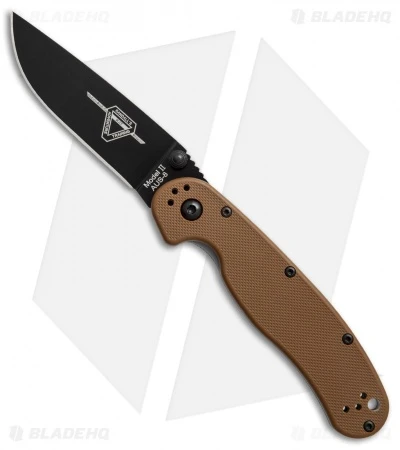 Ontario RAT Model 2 Liner Lock Knife Coyote Brown Nylon (3" Black) 8861CB 1 Ontario RAT Model 2 Liner Lock Knife Coyote Brown Nylon (3" Black) 8861CB