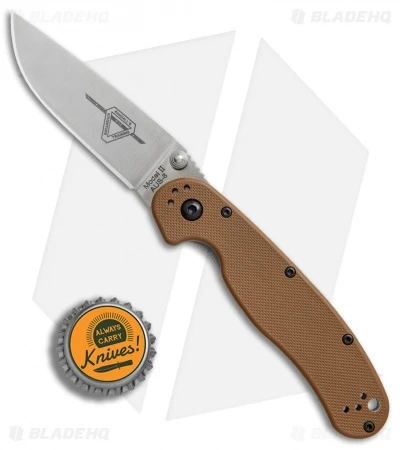 Ontario RAT Model 2 Liner Lock Knife Coyote Brown Nylon (3" Satin AUS-8) 8860CB 4 Ontario RAT Model 2 Liner Lock Knife Coyote Brown Nylon (3" Satin AUS-8) 8860CB - Image 4