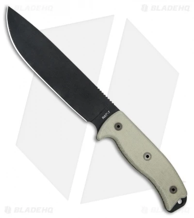 Ontario RAT-7 Fixed Blade Knife Micarta W/ Nylon Sheath (7" Black) 8668 1 Ontario RAT-7 Fixed Blade Knife Micarta W/ Nylon Sheath (7" Black) 8668