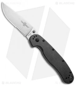 Ontario RAT Model 1 Liner Lock Knife G-10/Carbon Fiber (3.6" D2 SW Serr) 8883CF