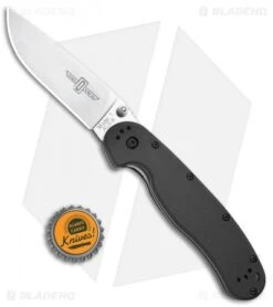 Ontario RAT Model 1 Liner Lock Knife Black (3.625" Satin) 8848SP -Blade HQ Ontario RAT Model 1 Blk 8848SP BHQ 5404 jr bottlecap 2