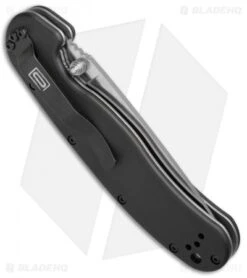 Ontario RAT Model 1 Liner Lock Knife Black (3.625" Satin) 8848SP -Blade HQ Ontario RAT Model 1 Blk 8848SP BHQ 5404 jr side