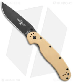 Ontario RAT Model 1 Liner Lock Knife Desert Tan (3.625" Black) 8846DT