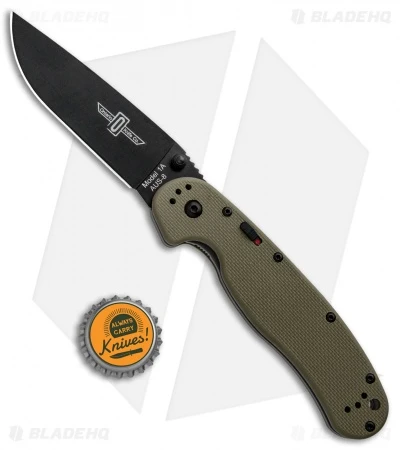 Ontario RAT Model 1A Spring Assisted Knife OD Green G-10 (3.625" Black) 8871OD 4 Ontario RAT Model 1A Spring Assisted Knife OD Green G-10 (3.625" Black) 8871OD - Image 4