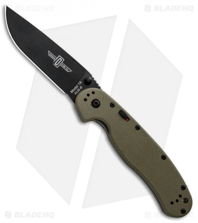 Ontario RAT Model 1A Spring Assisted Knife OD Green G-10 (3.625" Black) 8871OD 1 Ontario RAT Model 1A Spring Assisted Knife OD Green G-10 (3.625" Black) 8871OD