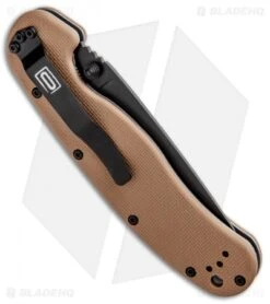 Ontario RAT Model 1A Spring Assisted Knife Tan G-10 (3.625" Black) 8871TN 6 Ontario RAT Model 1A Spring Assisted Knife Tan G-10 (3.625" Black) 8871TN -Blade HQ Ontario RAT Model 1A SA Tan G 10 Black ON8871TN BHQ 91041 jr side