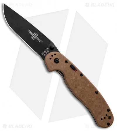 Ontario RAT Model 1A Spring Assisted Knife Tan G-10 (3.625" Black) 8871TN 1 Ontario RAT Model 1A Spring Assisted Knife Tan G-10 (3.625" Black) 8871TN