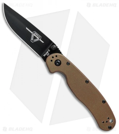 Ontario RAT Model 2 Liner Lock Knife Coyote Brown Nylon (3" Black D2) 8830CB 1 Ontario RAT Model 2 Liner Lock Knife Coyote Brown Nylon (3" Black D2) 8830CB