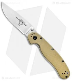 Ontario RAT Model 2 Liner Lock Knife Desert Tan Nylon (3" Satin D2) 8828DT