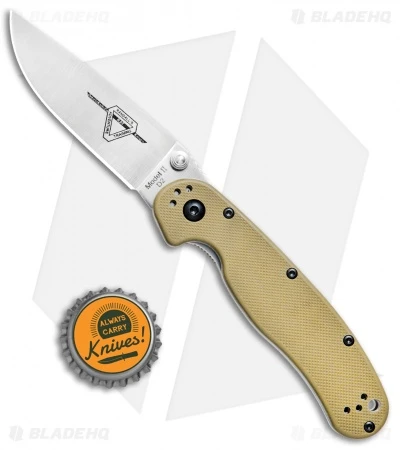 Ontario RAT Model 2 Liner Lock Knife Desert Tan Nylon (3" Satin D2) 8828DT 4 Ontario RAT Model 2 Liner Lock Knife Desert Tan Nylon (3" Satin D2) 8828DT - Image 4