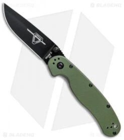 Ontario RAT Model 2 Liner Lock Knife OD Green Nylon (3" Black D2) 8830OD