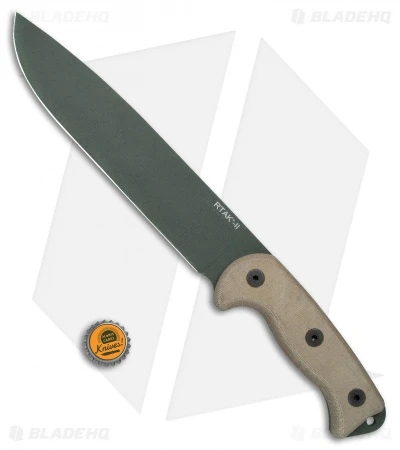 Ontario RTAK-II Knife Fixed Blade Knife Natural Micarta (10.5" Green) OKC 8669 4 Ontario RTAK-II Knife Fixed Blade Knife Natural Micarta (10.5" Green) OKC 8669 - Image 4