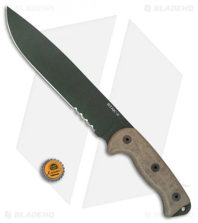 Ontario RTAK-II Knife Fixed Blade Knife Micarta (10.5" Green Serr) OKC 8670 4 Ontario RTAK-II Knife Fixed Blade Knife Micarta (10.5" Green Serr) OKC 8670 - Image 4