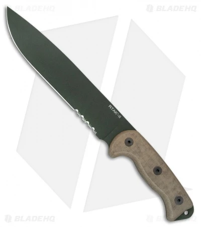 Ontario RTAK-II Knife Fixed Blade Knife Micarta (10.5" Green Serr) OKC 8670 1 Ontario RTAK-II Knife Fixed Blade Knife Micarta (10.5" Green Serr) OKC 8670