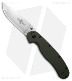 Ontario RAT Model 1 Liner Lock Knife Green (3.6" Stonewash)