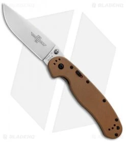 Ontario RAT Model 1A Spring Assisted Knife Coyote Brown G-10 (3.625" Satin)