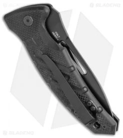 Ontario XM-3S Tanto Automatic Knife G-10 (3.75" Black Serr) 08759 -Blade HQ Ontario XM 3S Tanto Auto Knife G 10 Black Serr BHQ 120624 jr side