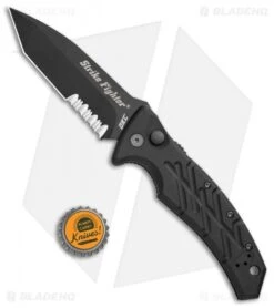 Ontario XM Strike Fighter 2-S Automatic Knife Black Aluminum (3.75" Black Serr) 7 Ontario XM Strike Fighter 2-S Automatic Knife Black Aluminum (3.75" Black Serr) -Blade HQ Ontario XM Strike Fighter Auto Black Serr BHQ 71034 jr bottlecap