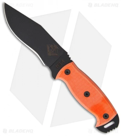 Ontario Night Stalker 4 Knife W/ Orange G10 Handle (5.5" Black Plain) NS-4 1 Ontario Night Stalker 4 Knife W/ Orange G10 Handle (5.5" Black Plain) NS-4