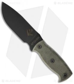 Ontario Afghan Knife Fixed Blade Black Micarta (5.38" Black Plain) 9419BM