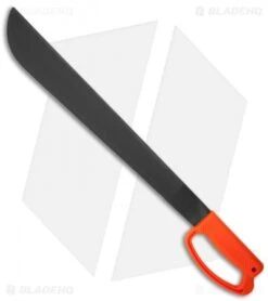 Ontario OKC 18" Field Orange D Handle Machete Fixed Blade Knife (Black)
