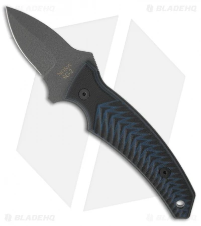 Ontario Knives Nona Knife Black/Blue G10 Fixed Blade (2" Gray) OKC-YE 1 Ontario Knives Nona Knife Black/Blue G10 Fixed Blade (2" Gray) OKC-YE